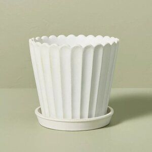 2pc Small Scallop-Fluted Planter w/ Saucer – Hearth & Hand Magnolia, Target 2024